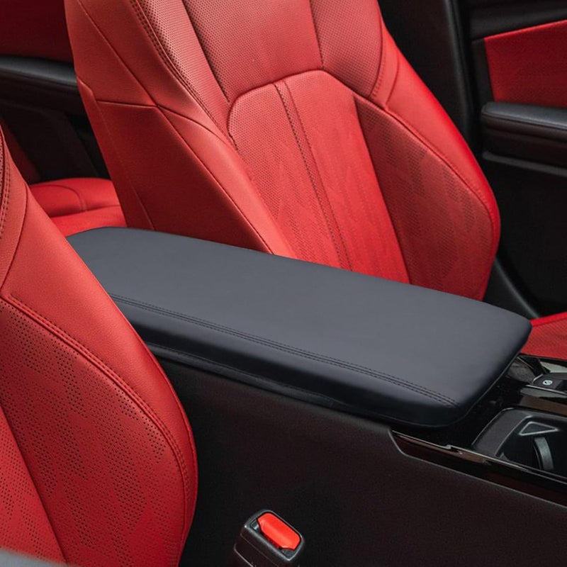 TOPINSTALL 2025 2026 Camry Center Console Cover Compatible with 2025 2026 Toyota Camry (LE/SE/XLE/XSE) Accessory, PU Leather Armrest Box Lid Protector Anti-Scratch Middle Console Cover Black - Image 1